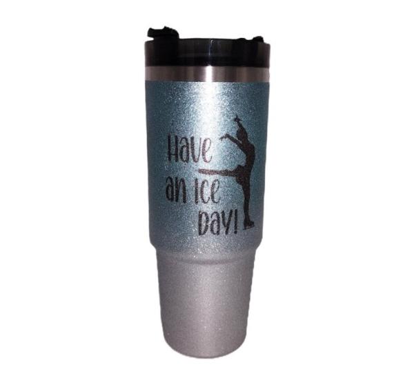 Trinkbecher Glitzer blau groß